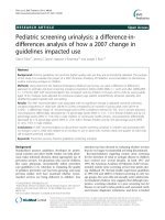 Pediatric screening urinalysis: A difference-indifferences analysis of how a 2007 change in guidelines impacted use