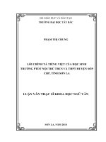 Lỗi chính tả tiếng việt của học sinh trường PTDT nội trú THCS và THPT huyện sốp cộp, tỉnh sơn la 