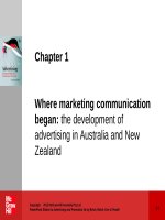 Lecture Advertising and promotion – Chapter 1: Where marketing communication began
