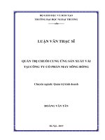 luận văn thạc sĩ quản trị chuỗi cung ứng sản xuất vải tại công ty cổ phần may sông hồng 