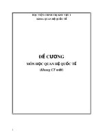 Đề cương môn học Quan hệ quốc tế (Khung chương trình mới)