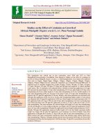 Studies on the effect of cytokinin on growth of African marigold (Tagetes erecta L.) cv. Pusa Narangi Gainda