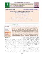 Enhancement of shelf life of pasteurized milk using Nisplin® essential oils emulsion