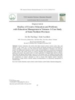 Reality of creative education and problems with education management in Vietnam: A case study of some northern provinces
