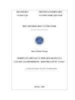 Nghiên cứu chế tạo và tính chất quang của vật liệu AluminoborateKiềm pha tạp Tb3+ và Sm3+ (Luận văn thạc sĩ)