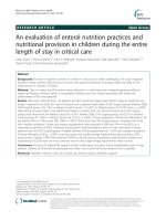 An evaluation of enteral nutrition practices and nutritional provision in children during the entire length of stay in critical care