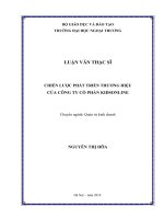 luận văn thạc sĩ chiến lược phát triển thương hiệu công ty cổ phần kidsonline 