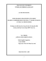 USING READING STRATEGIES IN TEACHING READING COMPREHENSION FOR THE 11TH GRADE STUDENTS AT TRAI CAU HIGH SCHOOL 