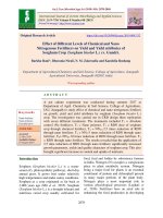 Effect of different levels of chemical and nano nitrogenous fertilizers on yield and yield attributes of sorghum crop (Sorghum bicolor L.) cv. Gundri.