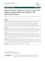 Field assessment of balance in 10 to 14 year old children, reproducibility and validity of the Nintendo Wii board