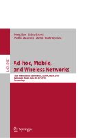 Ad hoc, mobile, and wireless networks 13th international conference, ADHOC NOW 2014, benidorm, spain, june 22 27, 2014 proceed 