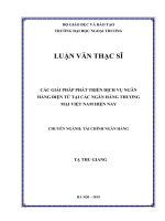 luận văn thạc sĩ giải pháp phát triển dịch vụ ngân hàng điện tử tại các NHTM việt nam hiện nay 