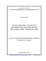 Quản lý nhà nước về công tác giải phóng mặt bằng trên địa bàn thị xã đông triều, tỉnh quảng ninh 