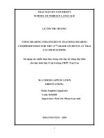 Sử dụng các chiến lược đọc trong việc dạy kỹ năng đọc hiểu cho học sinh lớp 11 tại trường THPT trại cau 
