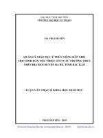 Quản lý giáo dục ý thức công dân cho học sinh dân tộc thiểu số ở các trường THCS trên địa bàn huyện ba bể, tỉnh bắc kạn 