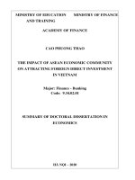 Tác động của cộng đồng kinh tế ASEAN đến thu hút đầu tư trực tiếp nước ngoài tại việt nam tt tiếng anh 