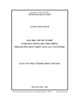 Dạy học chủ đề tổ hợp ở trường trung học phổ thông theo hướng phát triển năng lực người học 