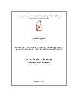 Nghiên cứu các phương thức tấn công hệ thống Email và giải pháp phòng chống Anti Spam (Luận văn thạc sĩ)