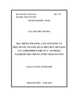 Đặc điểm lâm sàng, cận lâm sàng và một số yếu tố liên quan đến mức độ nặng của viêm phổi ở trẻ từ 2  36 tháng tại bệnh viện trung ương thái nguyên 