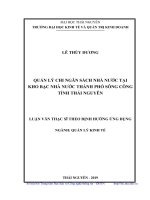 Quản lý chi ngân sách nhà nước tại kho bạc nhà nước thành phố Sông Công tỉnh Thái Nguyên (Luận văn thạc sĩ)