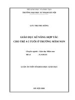Giáo dục kĩ năng hợp tác cho trẻ 4 5 tuổi ở trường mầm non 