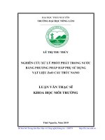 Nghiên cứu xử lý phốt phát trong nước bằng phương pháp hấp phụ sử dụng vật liệu ZnO cấu trúc nano (Luận văn thạc sĩ)
