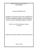 Biên soạn và sử dụng bài tập tự học phần hóa học đại cương nhằm bồi dưỡng năng lực tự học cho học sinh trung học phổ thông tt tiếng anh 