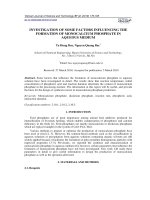 Investigation of some factors influencing the formation of monocalcium phosphate in aqueous medium