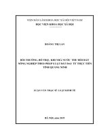 (Luận văn thạc sĩ) Bồi thường, hỗ trợ khi Nhà nước thu hồi đất nông nghiệp theo pháp Luật đất đai từ thực tiễn tỉnh Quảng Ninh