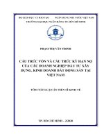CẤU TRÚC vốn VÀ cấu TRÚC KỲ HẠN nợ CỦA CÁC DOANH NGHIỆP đầu TƯ XÂY DỰNG, KINH DOANH bất ĐỘNG SẢN TẠI VIỆT NAM tt 