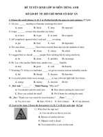 Đề thi tuyển sinh vào lớp 10 THPT năm 2019-2020 môn Tiếng Anh có đáp án - Sở GD&ĐT TP. Hồ Chí Minh