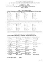 Đề thi tuyển sinh vào lớp 10 THPT năm 2019-2020 môn Tiếng Anh có đáp án - Sở GD&ĐT Phú Thọ
