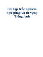 Bài tập trắc nghiệm ngữ pháp và từ vựng tiếng anh