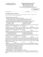 Đề thi thử THPT Quốc gia lần 1 môn Hóa học năm 2019-2020 có đáp án - Trường THPT Quang Hà