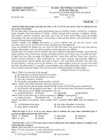 Đề thi thử THPT Quốc gia lần 1 môn Tiếng Anh năm 2019-2020 có đáp án - Trường THPT Yên Lạc 2