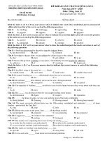 Đề thi thử THPT Quốc gia lần 1 môn Tiếng Anh năm 2019-2020 có đáp án - Trường THPT Nguyễn Viết Xuân