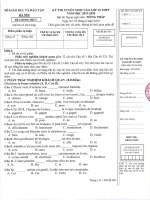 Đề thi tuyển sinh vào lớp 10 THPT năm 2019-2020 môn Tiếng Pháp có đáp án - Sở GD&ĐT Hà Nội