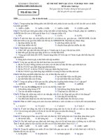 Đề thi thử THPT Quốc gia lần 1 môn Sinh học năm 2019-2020 có đáp án - Trường THPT Ngô Gia Tự