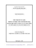 Tiểu thuyết tư liệu trong văn học việt nam đương đại trường hợp “hồi ức lính” của vũ công chiến và “rừng đói” của nguyễn trọng luân