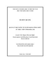 Quản lý nhà nước về tuyển dụng công chức từ thực tiễn tỉnh Đắk Lắk (Luận văn thạc sĩ)