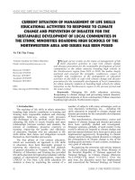 Current situation of management of life skills educational activities to response to climate change and prevention of disaster for the sustainable development of local communities in the