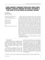 Ethnic minority community education, using ethnic minority language through the radio, television: A case study of co ho people in Lam Dong, Vietnam