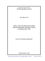 Công cuộc xóa đói giảm nghèo ở huyện hiệp hòa, tỉnh bắc giang giai đoạn 2001 2017 