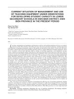 Current situation of management and use of teaching equipment under orientations for developing student capacity in lower secondary schools in Dien Bien district, Dien Bien province in the