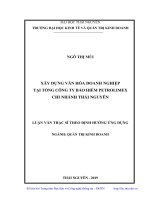 Xây dựng văn hóa doanh nghiệp tại tổng công ty bảo hiểm petrolimex chi nhánh thái nguyên 