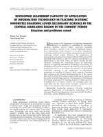 Developing leadership capacity of application of information technology in teaching in ethnic minorities boarding lower secondary schools in the Central Highlands region in the current