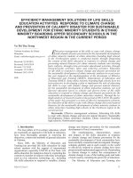 Efficiency management solutions of life skills education activities response to climate change and prevention of calamity disaster for sustainable development for ethnic minority students