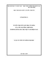 Tuyên truyền giá trị văn hóa của tín ngưỡng thờ Mẫu ở đồng bằng Bắc bộ Việt Nam hiện nay (Luận án tiến sĩ)