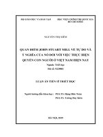 Quan điểm của J.S.Mill về tự do và ý nghĩa của nó đối với việc thực hiện quyền con người ở Việt Nam hiện nay (Luận án tiến sĩ)