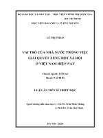 Vai trò của nhà nước trong việc giải quyết xung đột xã hội ở Việt Nam hiện nay (Luận án tiến sĩ)